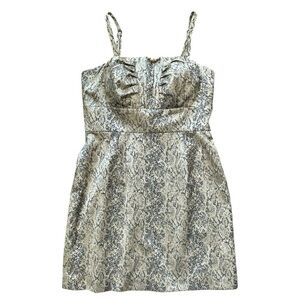 Antonio Melani Animal Snake Print Sleeveless Cocktail Dress Beige Brown Size 4